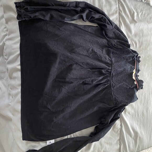 BODEN Broderie Frill Cotton Shirt Black ASO Kate Middleton - Picture 16 of 16